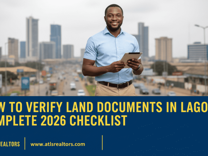 verify land documents in lagos showing a picture of a chart and a man holding a tablet revealed by atlas realtors