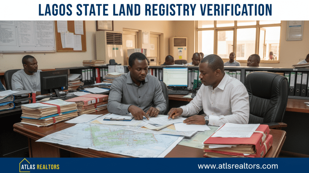 a professional realtors in a lagos state land registry to verify land documents in lagos revealed by atlas realtors