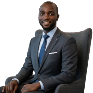 picture of gbenga adeyeye - a trusted diaspora real estate broker in lagos nigeria sitting on a chair