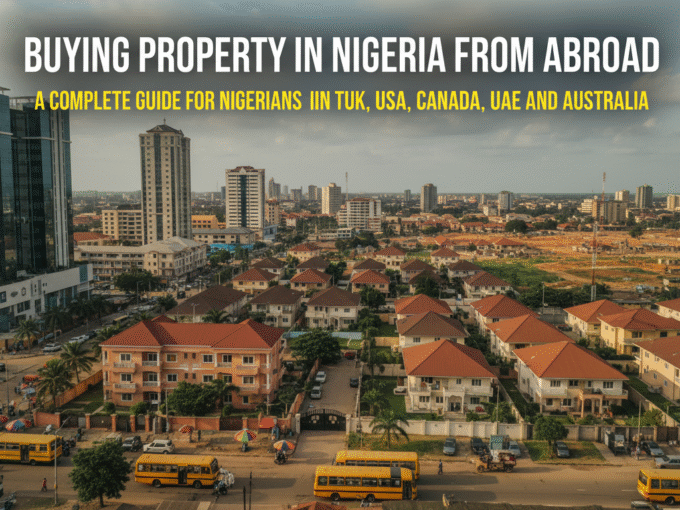 Buying property in nigeria from abroad showing a picture of lagos bus in a particular location