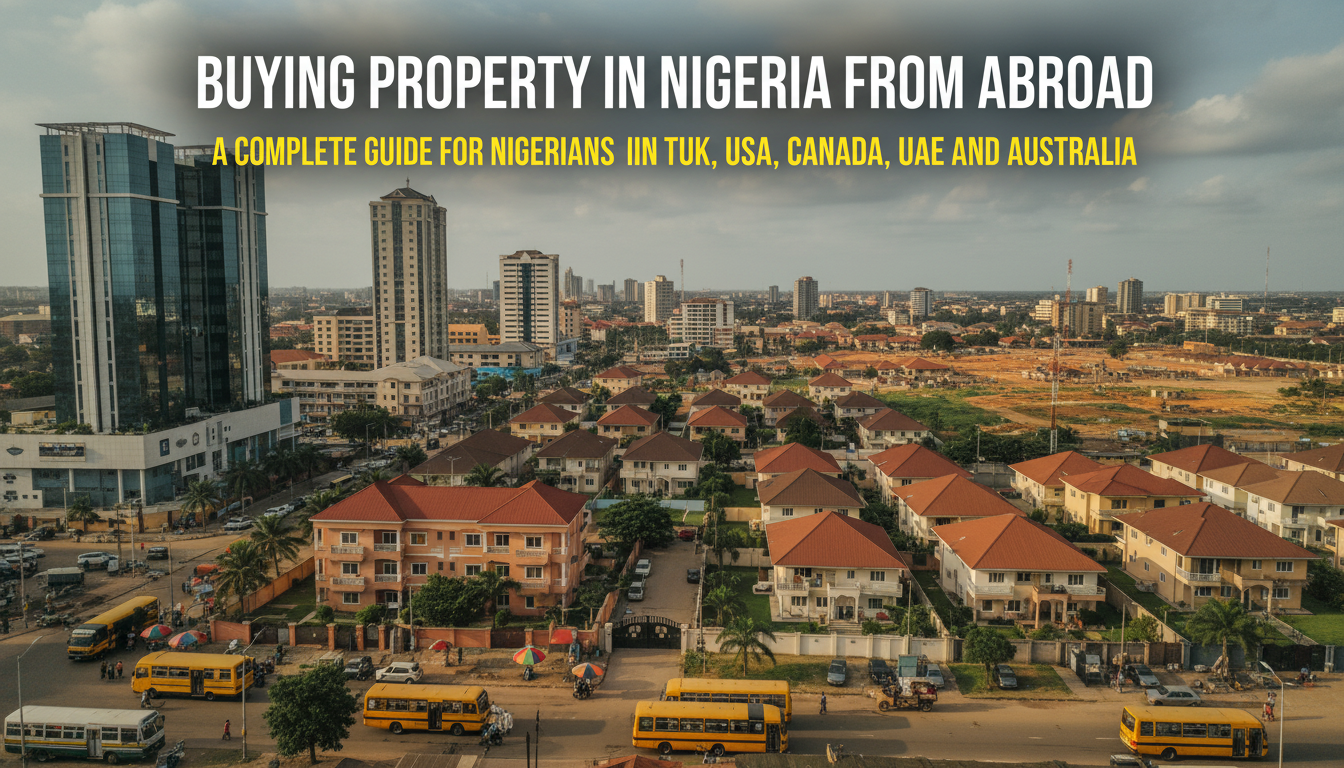 Buying property in nigeria from abroad showing a picture of lagos bus in a particular location