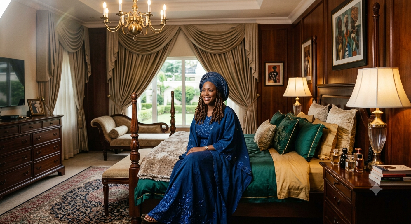 buy property in nigeria from canada showing a picture of a woman in her bedroom